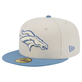 Men's New Era Cream/Blue Denver Broncos Color Pack 59FIFTY Fitted Hat