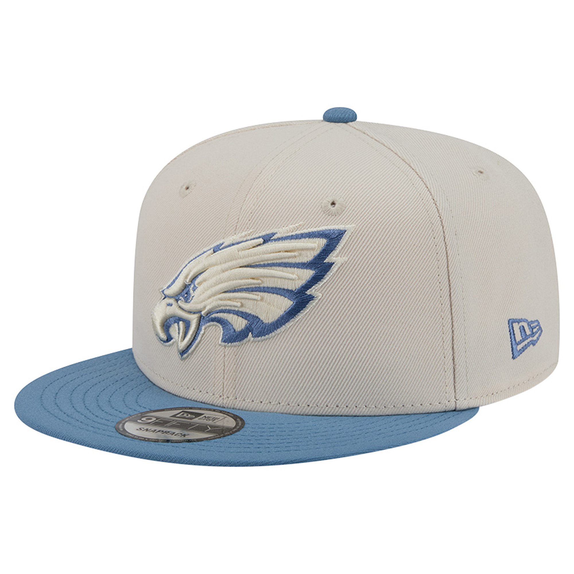 Men's New Era Cream/Blue Philadelphia Eagles Color Pack Two-Tone 9FIFTY Snapback Hat