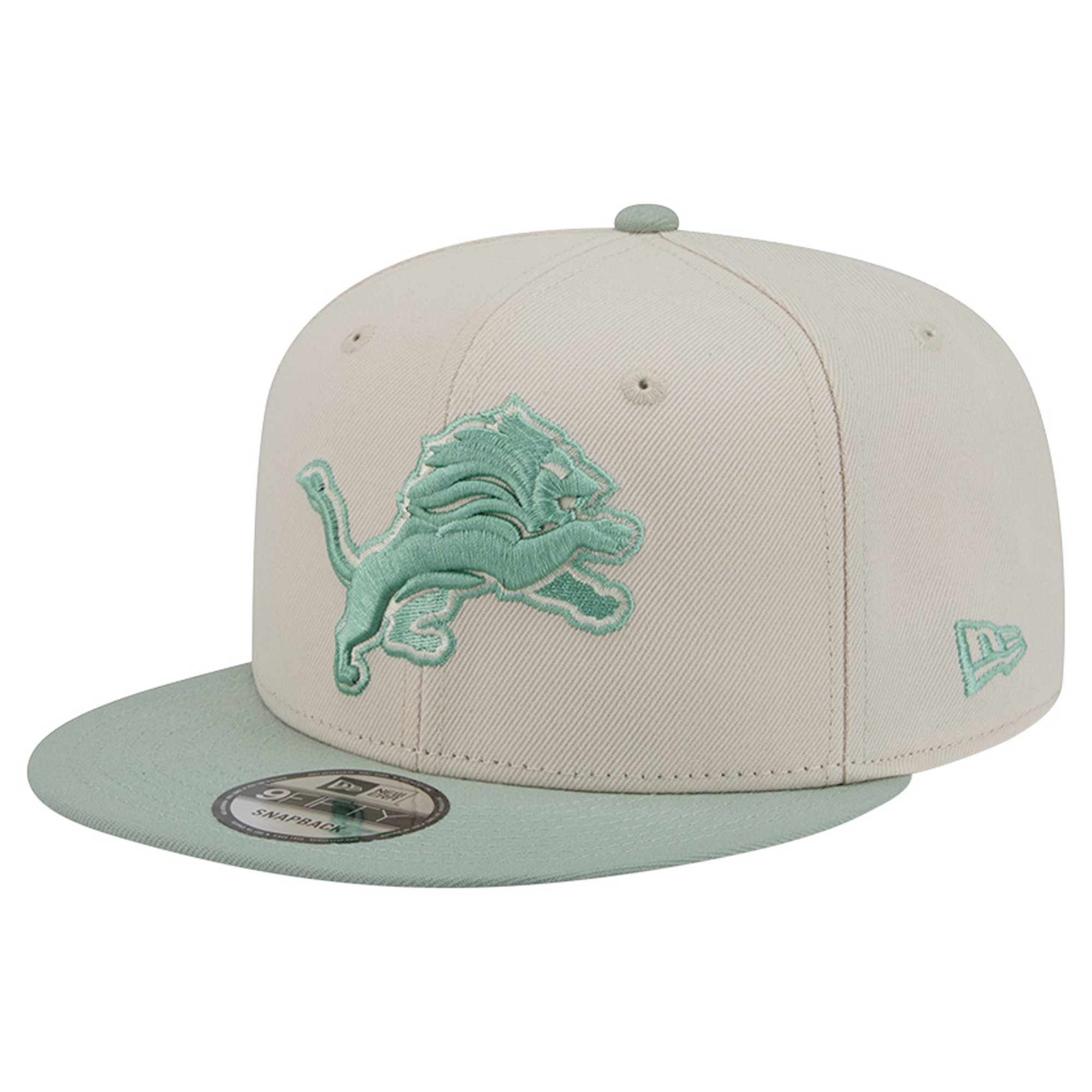 Men's New Era Cream/Light Green Detroit Lions Color Pack Two-Tone 9FIFTY Snapback Hat