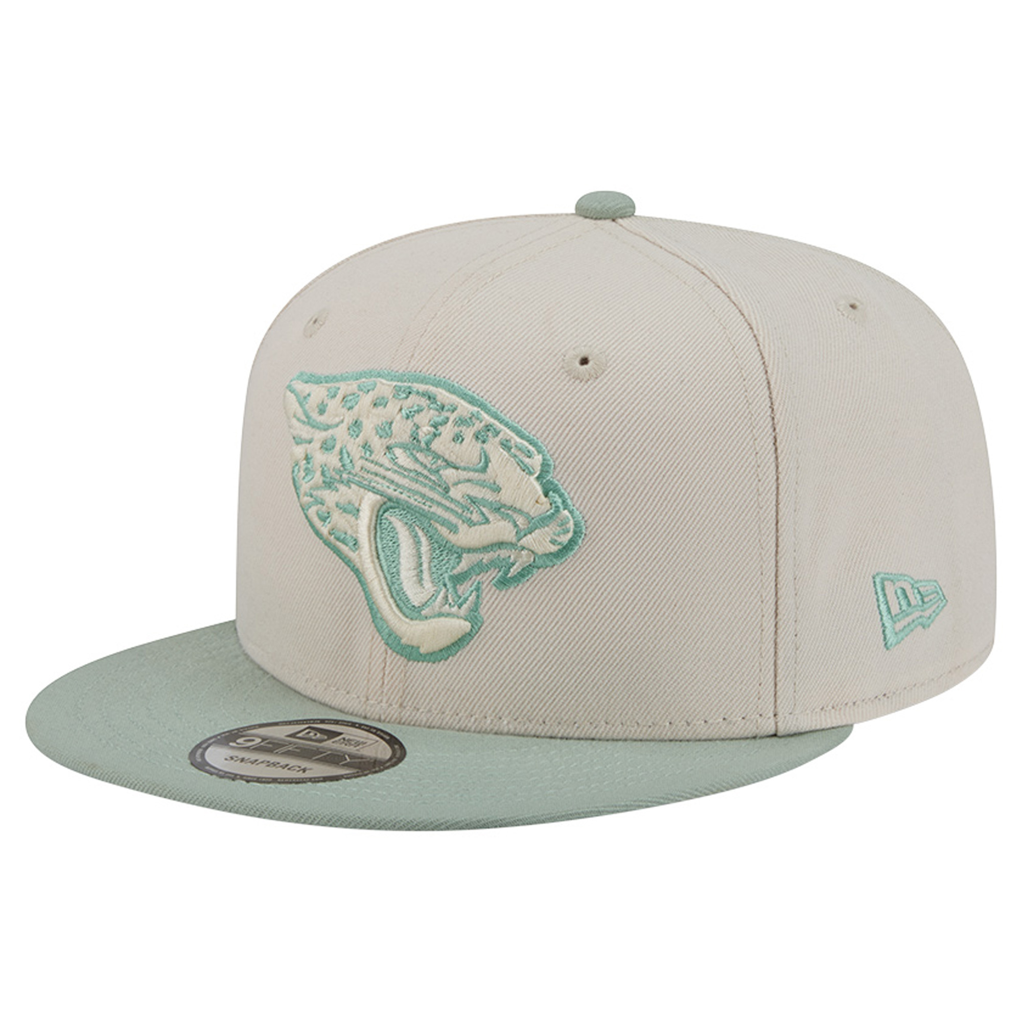 Men's New Era Cream/Light Green Jacksonville Jaguars Color Pack Two-Tone 9FIFTY Snapback Hat