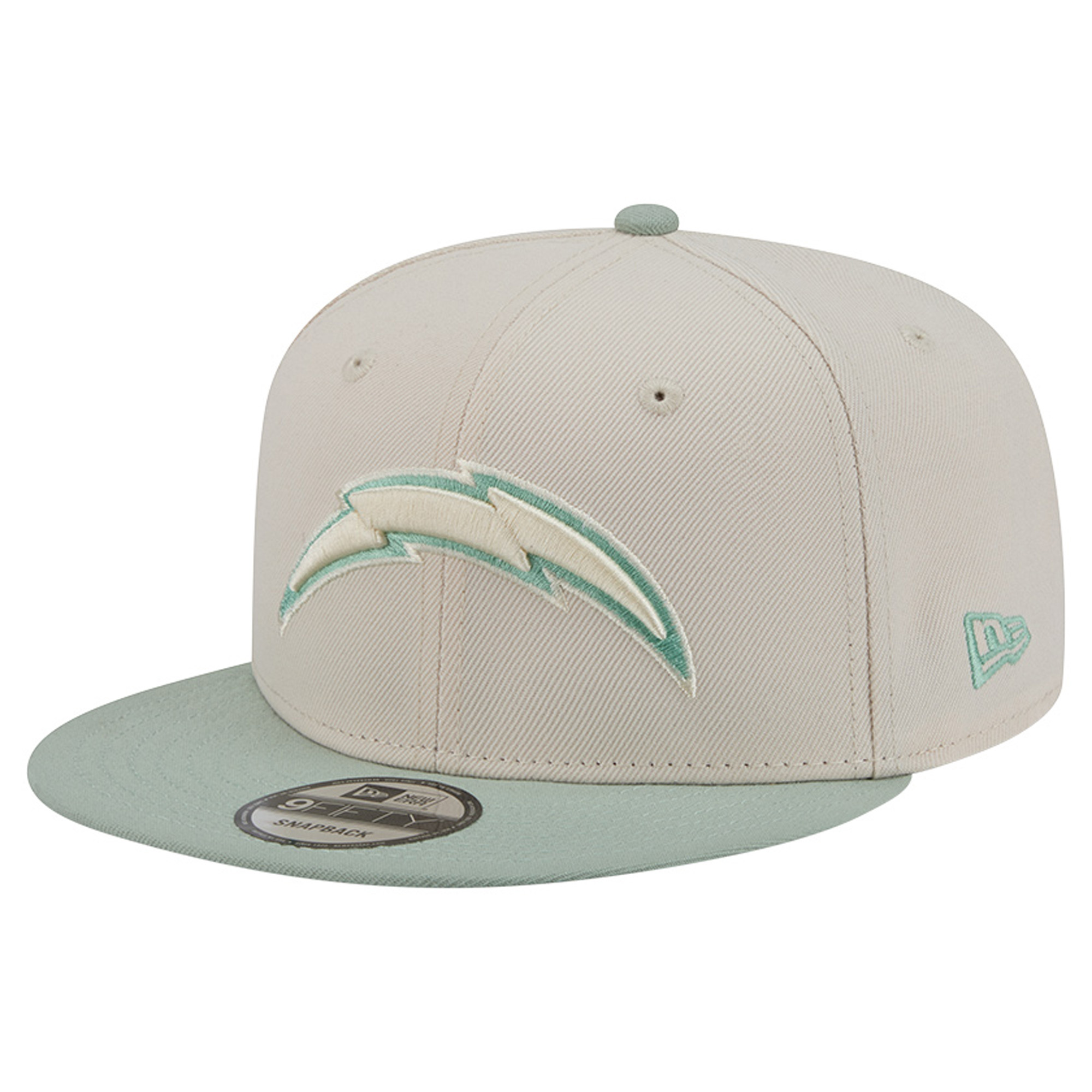 Men's New Era Cream/Light Green Los Angeles Chargers Color Pack Two-Tone 9FIFTY Snapback Hat