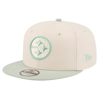 Men's New Era Cream/Light Green Pittsburgh Steelers Color Pack Two-Tone 9FIFTY Snapback Hat