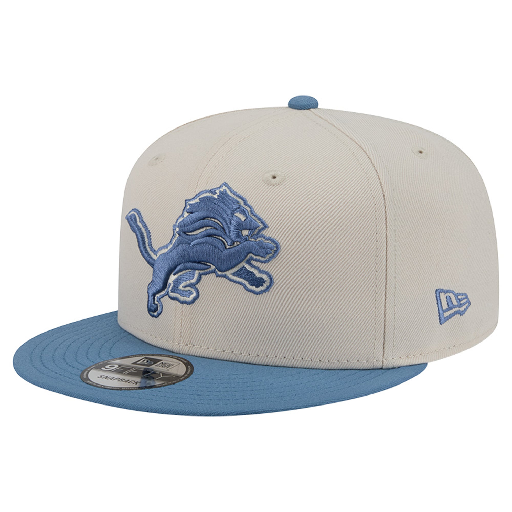 Men's New Era Cream/Blue Detroit Lions Color Pack Two-Tone 9FIFTY Snapback Hat