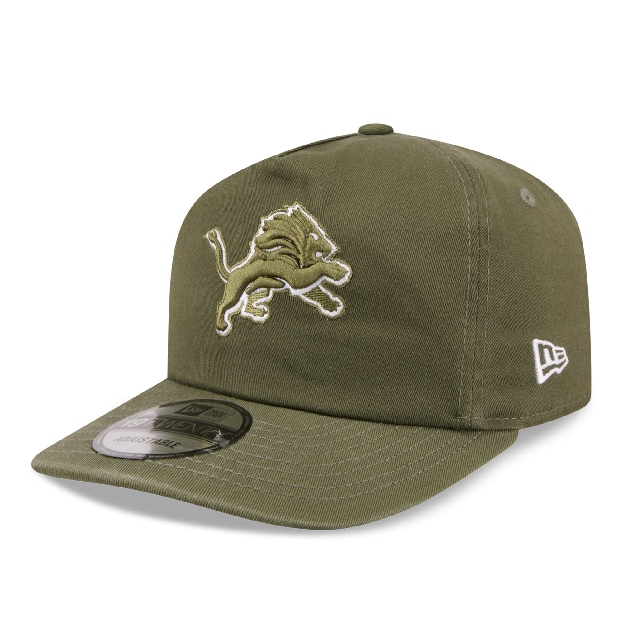 Men's New Era Olive Detroit Lions Color Pack 19TWENTY Adjustable Hat