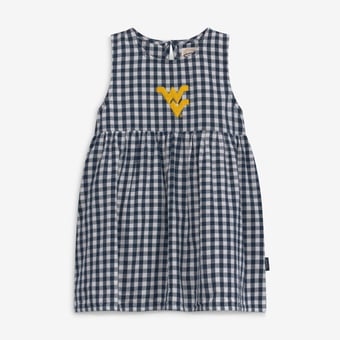 Girls Infant Garb  Navy West Virginia Mountaineers Loren Gingham Dress