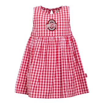 Girls Infant Garb  Scarlet Ohio State Buckeyes Loren Gingham Dress