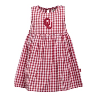 Girls Infant Garb  Crimson Oklahoma Sooners Loren Gingham Dress