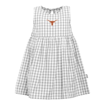 Girls Infant Garb  Gray Texas Longhorns Loren Gingham Dress