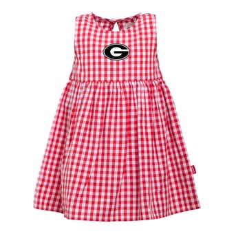 Girls Infant Garb  Red Georgia Bulldogs Loren Gingham Dress