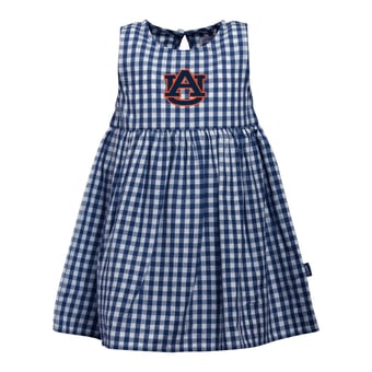 Girls Infant Garb  Navy Auburn Tigers Loren Gingham Dress