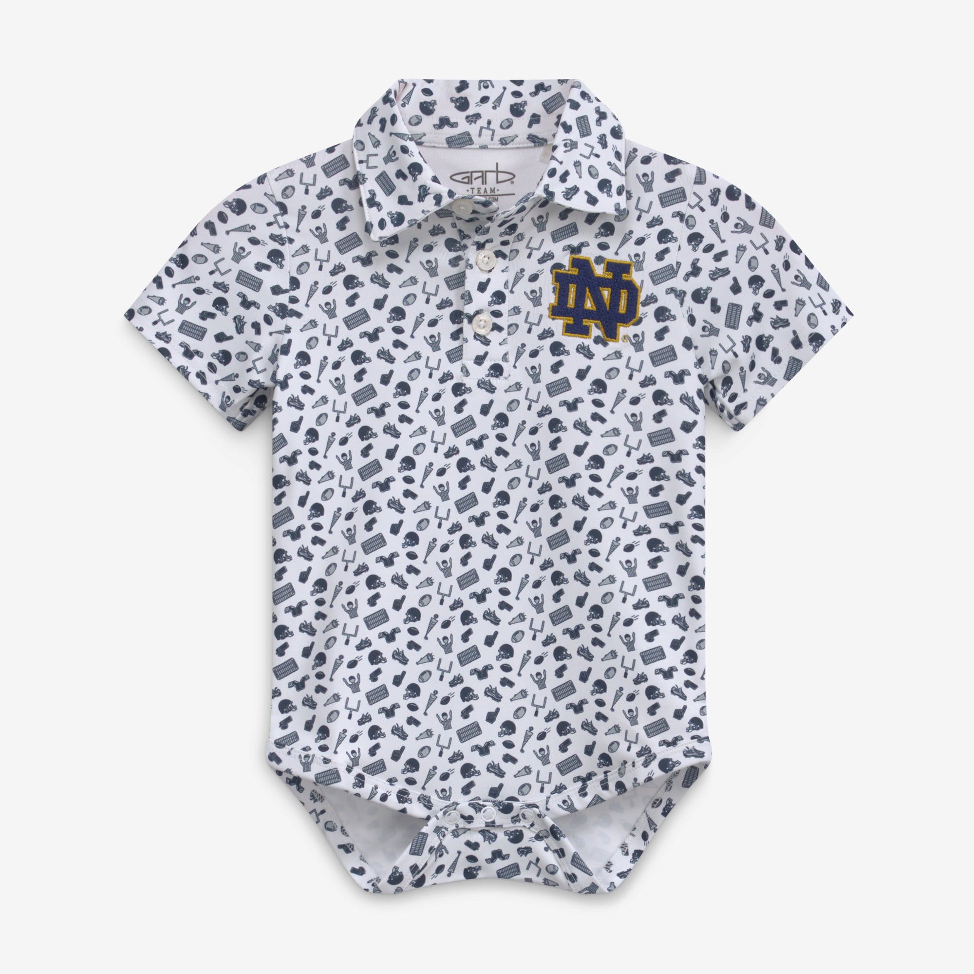 Infant Garb White Penn State Nittany Lions Tom Allover Print Performance Polo Bodysuit