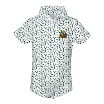 Infant Garb White Oregon Ducks Tom Allover Print Performance Polo Bodysuit