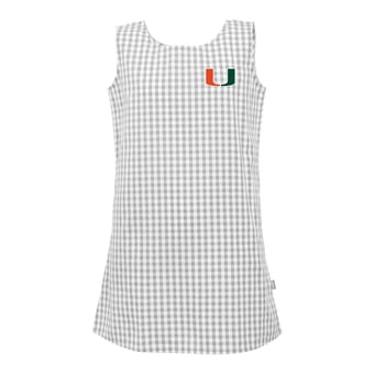 Girls Toddler Garb  Gray Miami Hurricanes Woven Gingham Dress