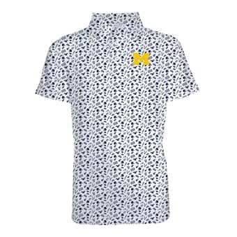 Toddler Garb White Michigan Wolverines Tom Allover Print Performance Polo