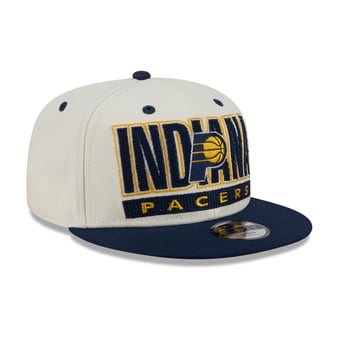 Youth New Era Cream/Navy Indiana Pacers Classic 9FIFTY Snapback Hat