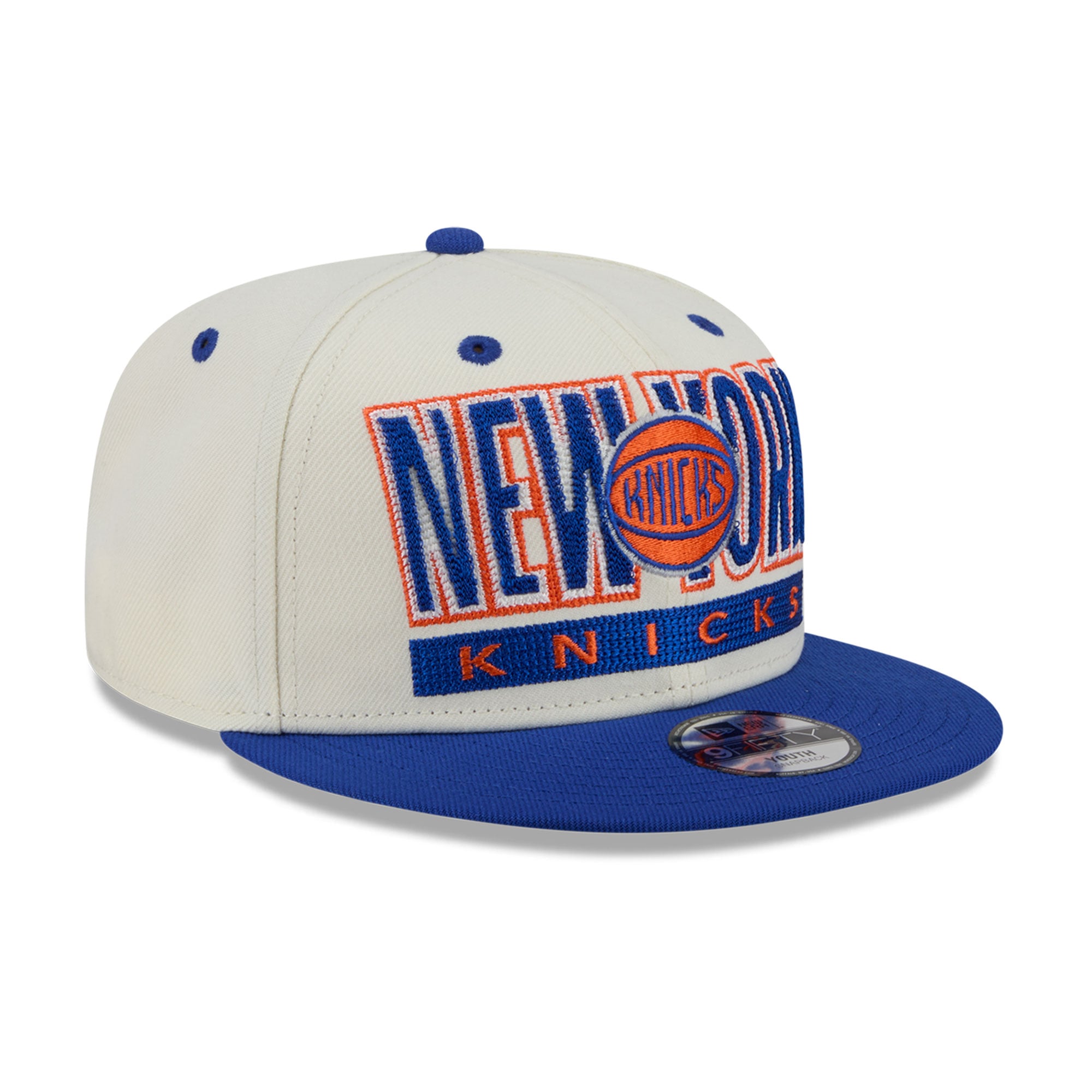 Youth New Era Cream/Blue New York Knicks Classic 9FIFTY Snapback Hat