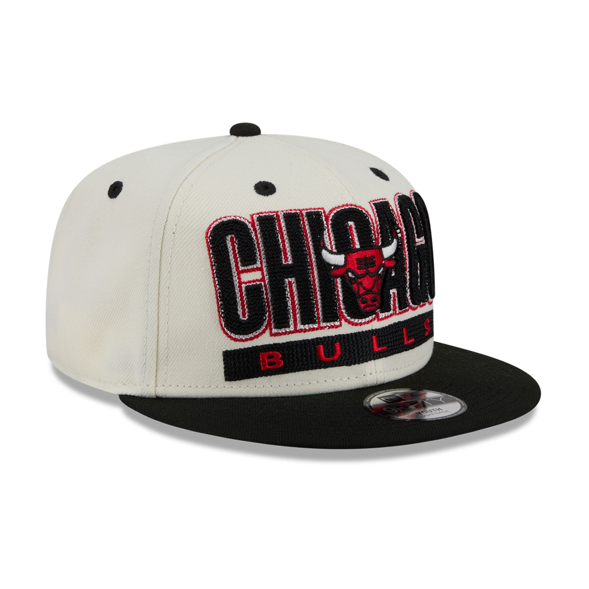 Youth New Era Cream/Black Chicago Bulls Classic 9FIFTY Snapback Hat
