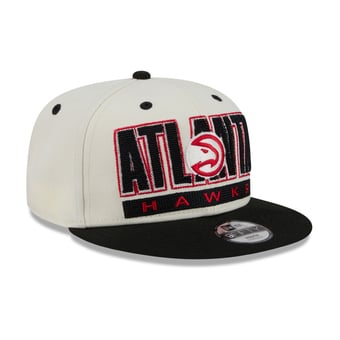 Youth New Era Cream/Black Atlanta Hawks Classic 9FIFTY Snapback Hat