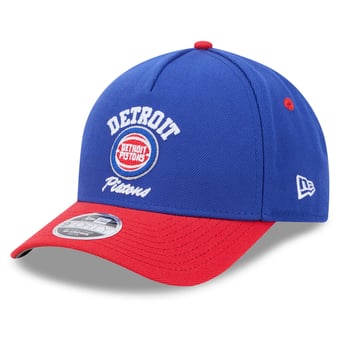 Youth New Era Blue Detroit Pistons Arch 9FORTY A-Frame M-Crown Adjustable Hat