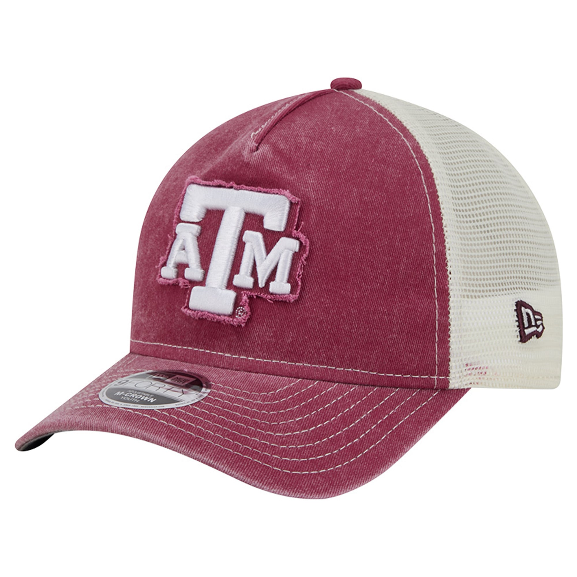 Youth New Era Maroon Texas A&M Aggies Retro A-Frame M-Crown Adjustable Trucker Hat