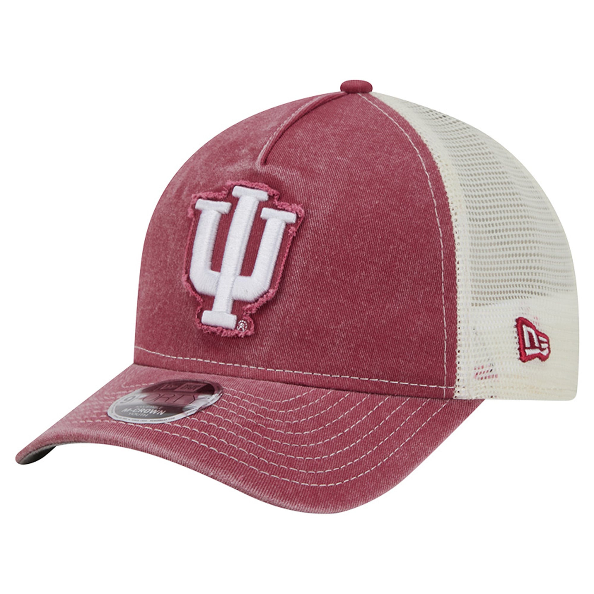 Youth New Era Crimson Indiana Hoosiers Retro A-Frame Adjustable Trucker Hat