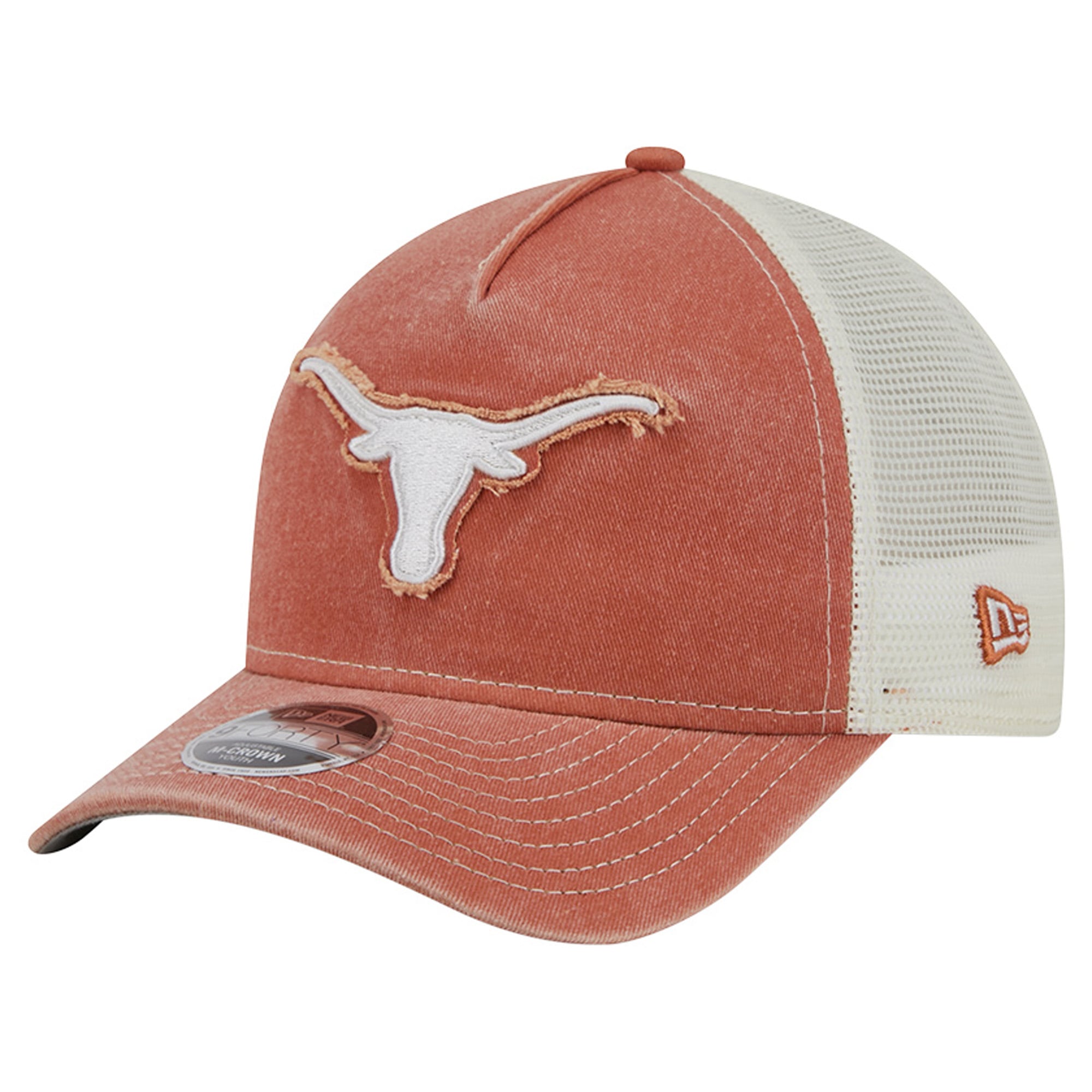 Youth New Era Texas Orange Texas Longhorns Retro A-Frame Adjustable Trucker Hat