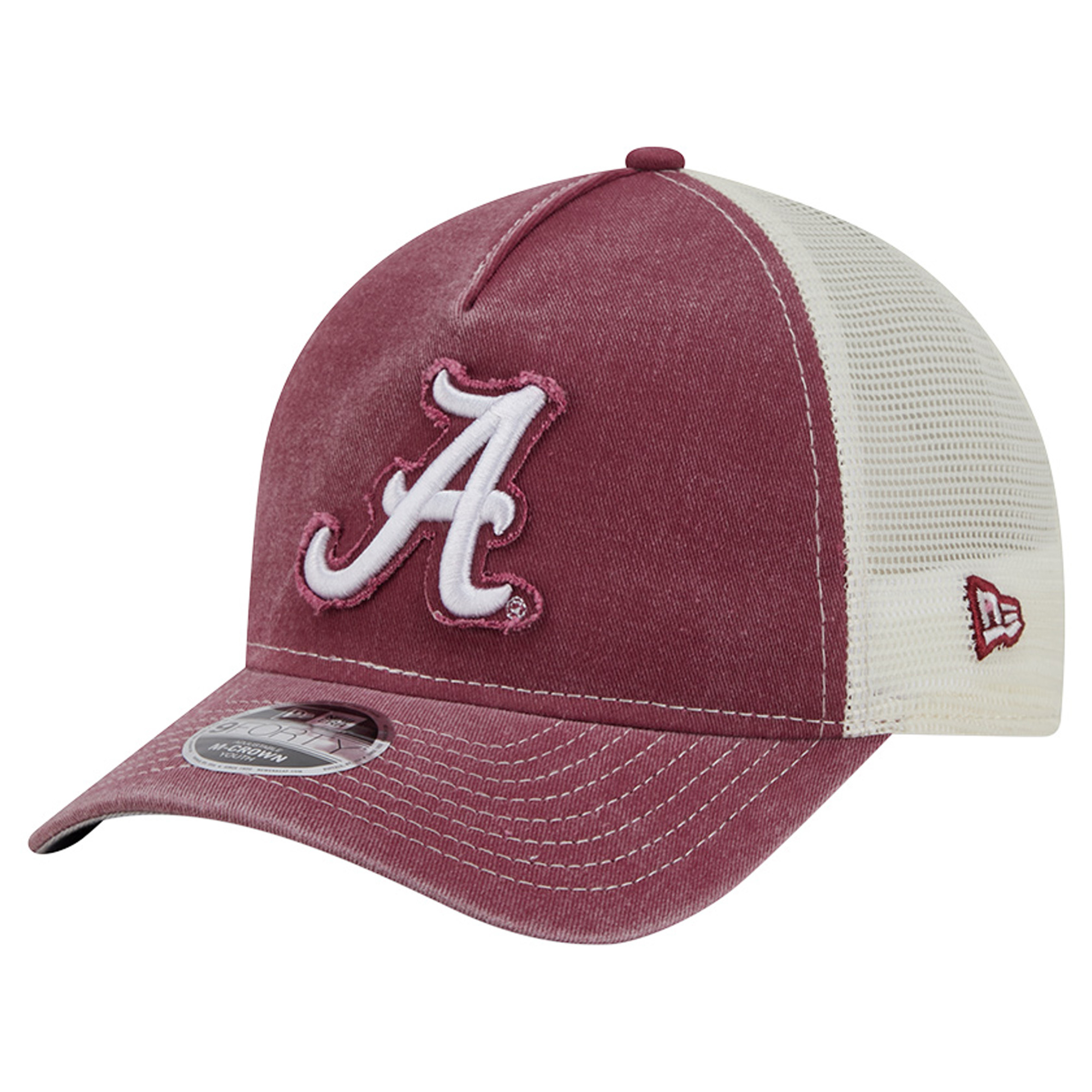 Youth New Era Crimson Alabama Crimson Tide 9Forty A-Frame M-Crown Retro Adjustable Trucker Hat