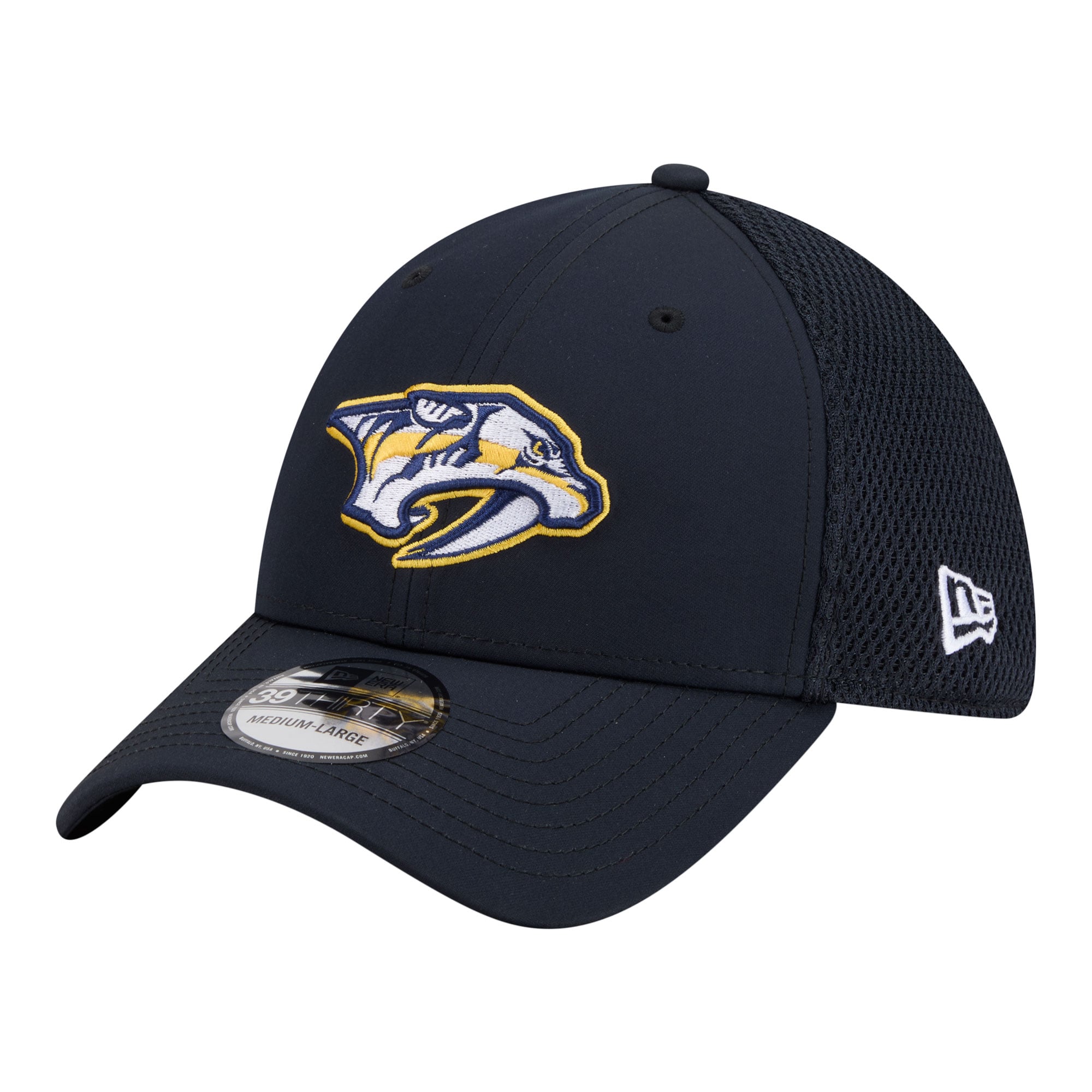 Men's New Era Navy Nashville Predators Logo 39THIRTY Flex Hat