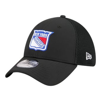 Men's New Era  Black New York Rangers Logo 39THIRTY Flex Hat