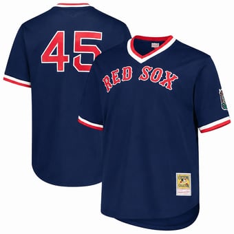 Men's Mitchell & Ness Pedro Martinez Navy Boston Red Sox Big & Tall Cooperstown Mesh Batting Practice Jersey
