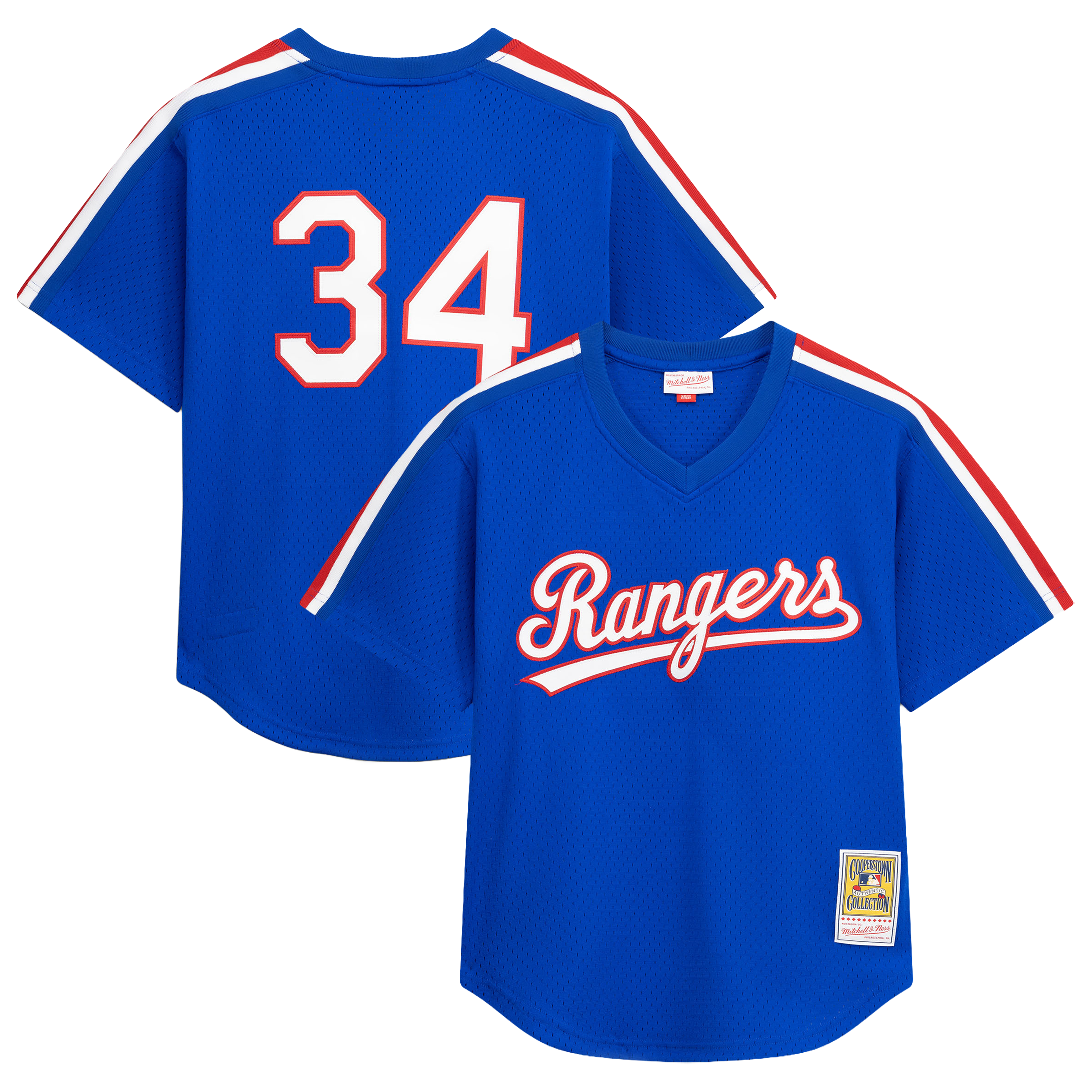 Men's Mitchell & Ness Nolan Ryan Royal Texas Rangers Big & Tall Cooperstown Mesh Batting Practice Jersey