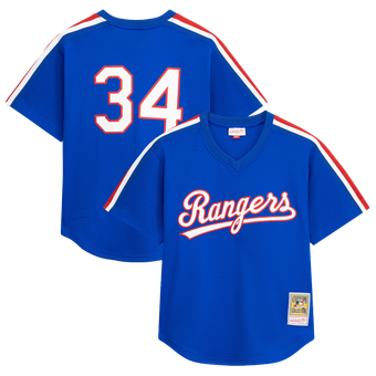 Men's Mitchell & Ness Nolan Ryan Royal Texas Rangers Big & Tall Cooperstown Mesh Batting Practice Jersey