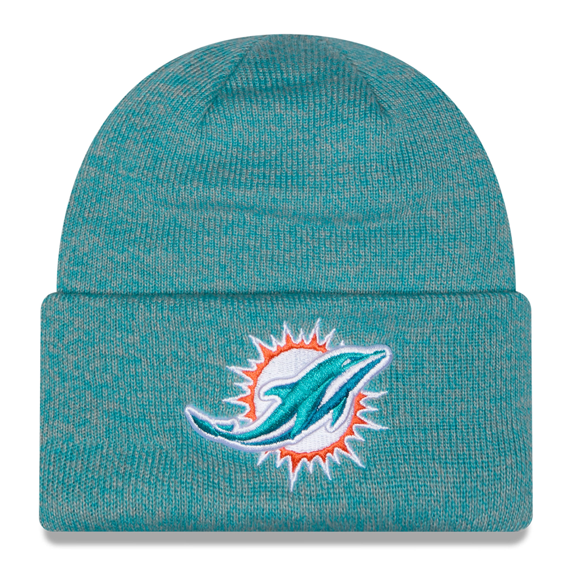 Youth New Era Aqua Miami Dolphins Marled Cuffed Knit Hat
