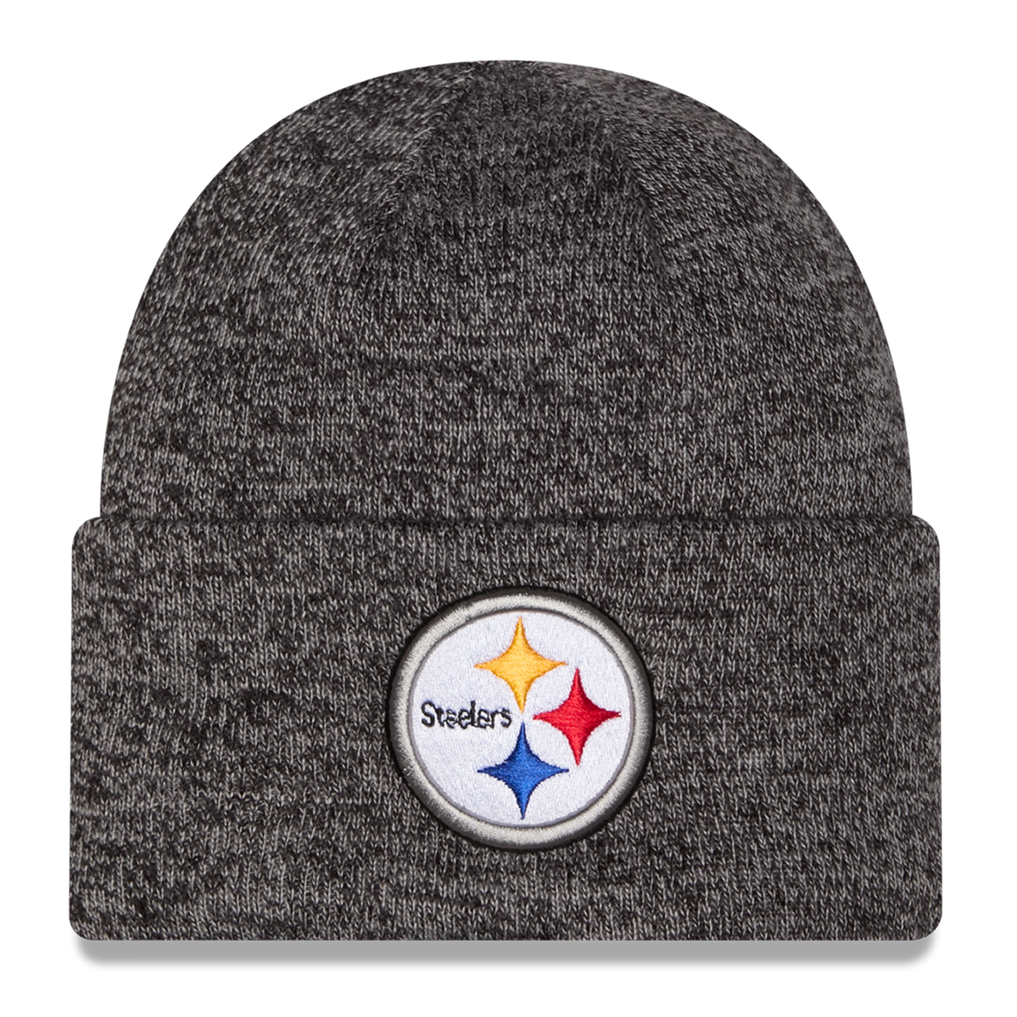 Youth New Era Black Pittsburgh Steelers Marled Cuffed Knit Hat