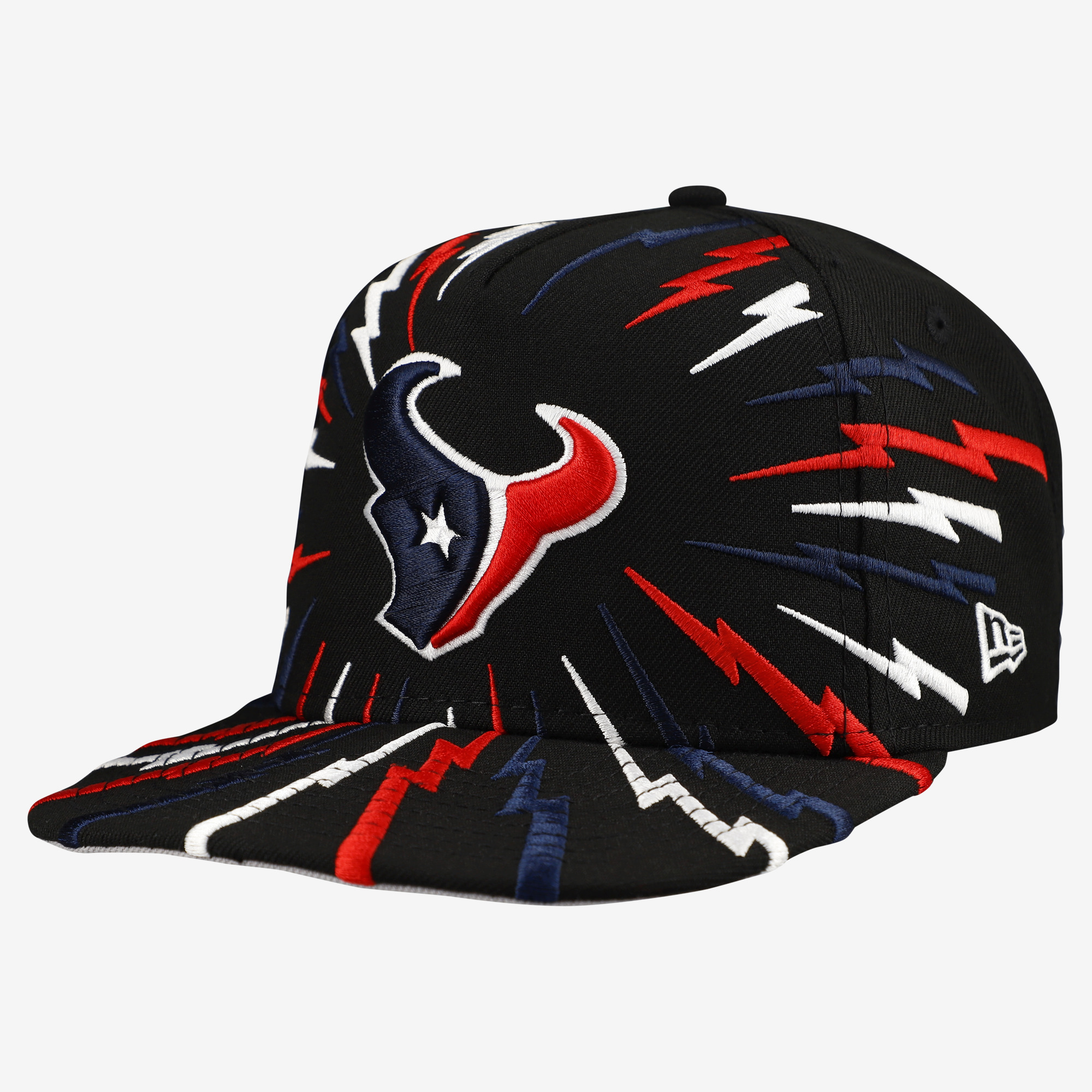 Youth New Era Black Houston Texans Bolt 9FIFTY A-Frame Snapback Hat