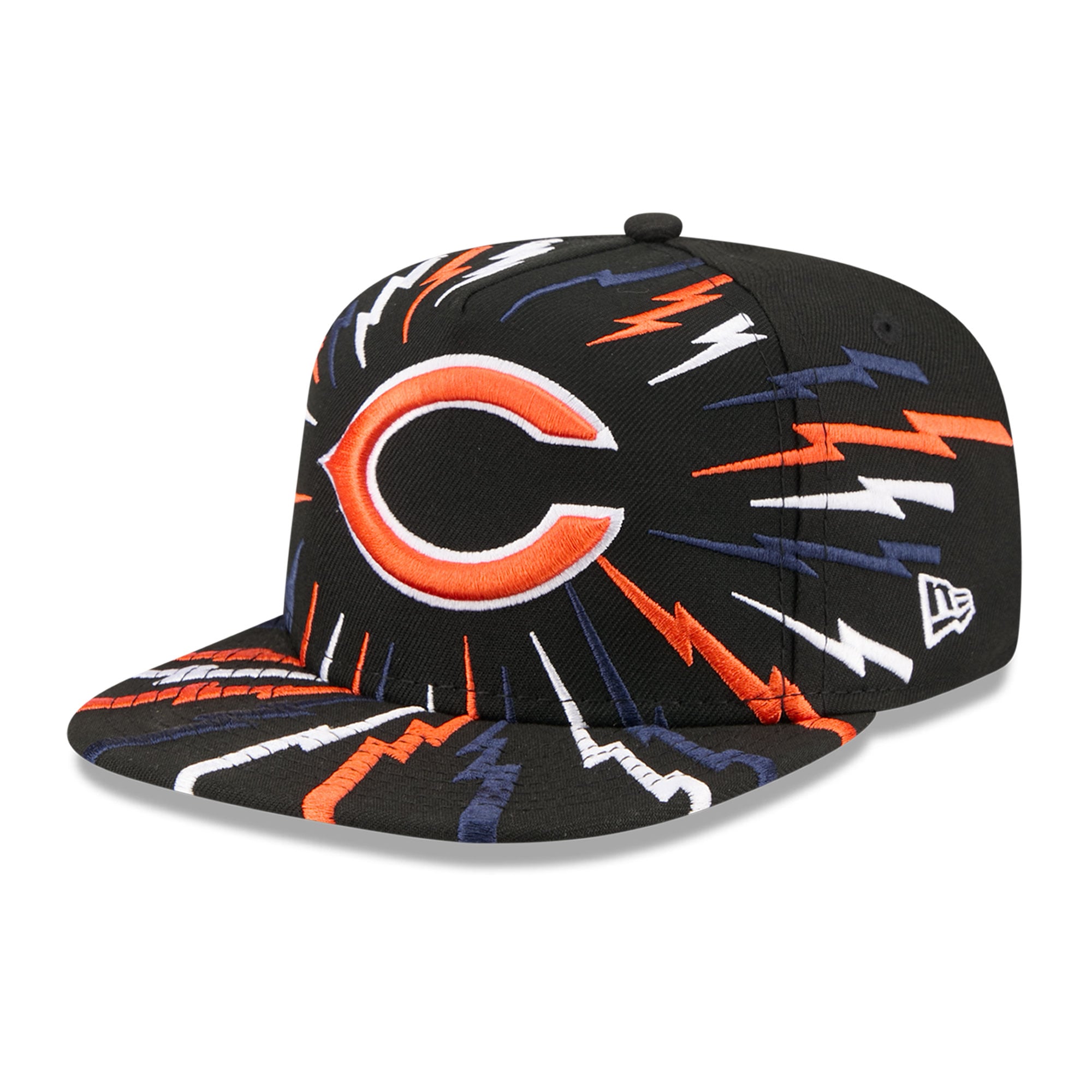 Youth New Era Black Chicago Bears Bolt A-Frame 9FIFTY Snapback Hat