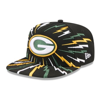 Youth New Era Black Green Bay Packers Bolt 9FIFTY A-Frame Snapback Hat