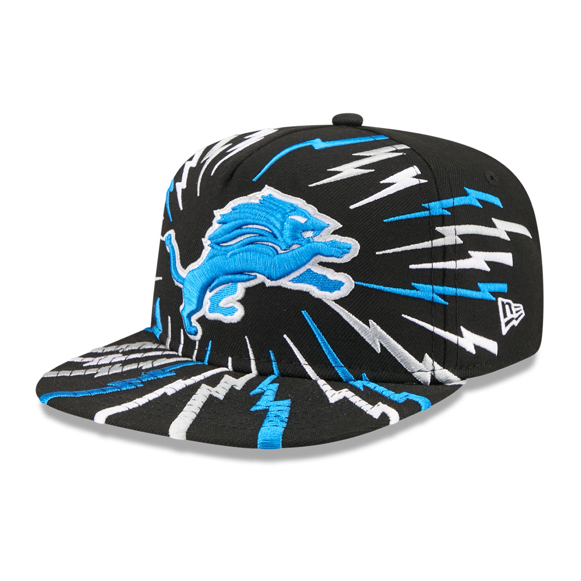 Youth New Era Black Detroit Lions Bolt A-Frame 9FIFTY Snapback Hat