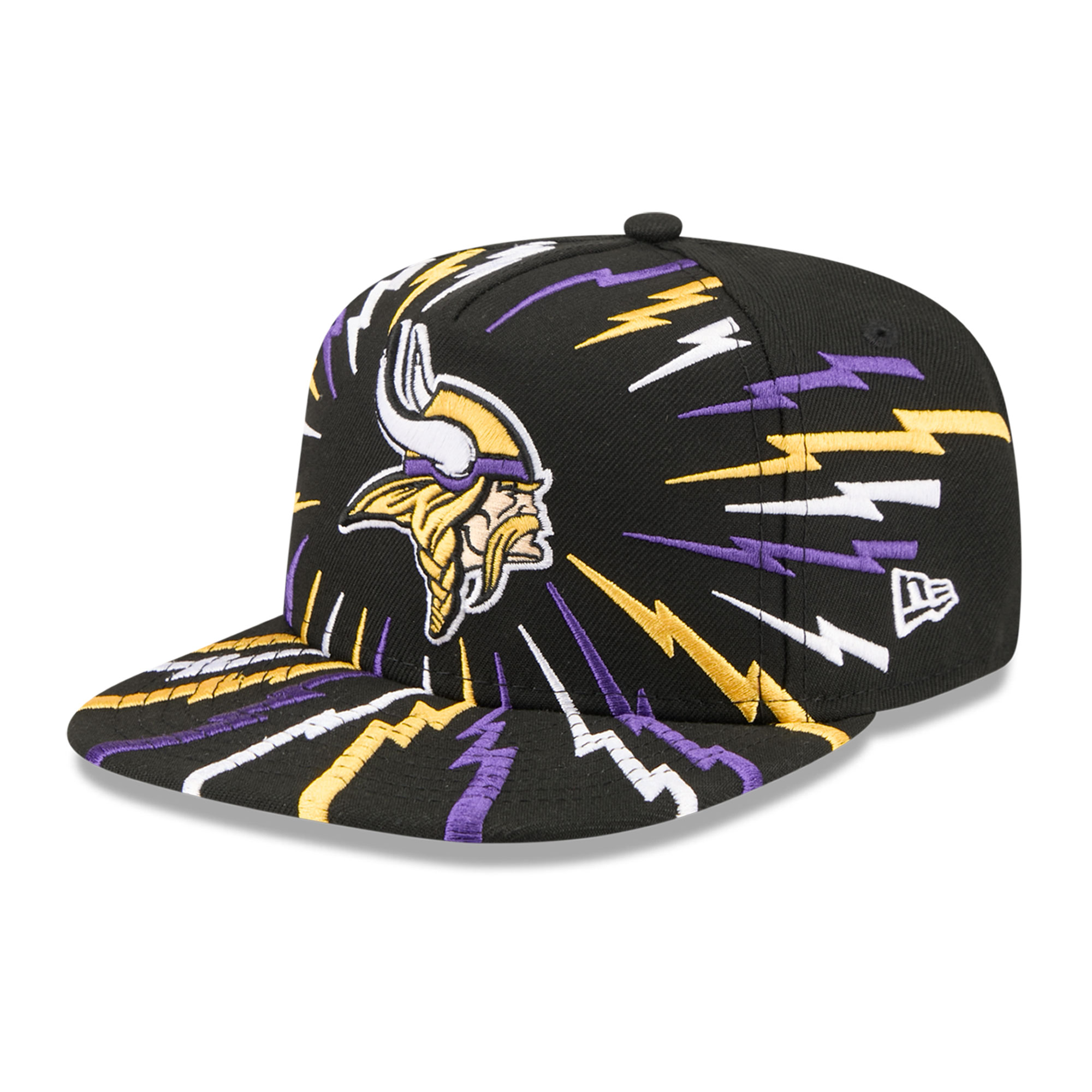 Youth New Era Black Minnesota Vikings Bolt 9FIFTY A-Frame Snapback Hat