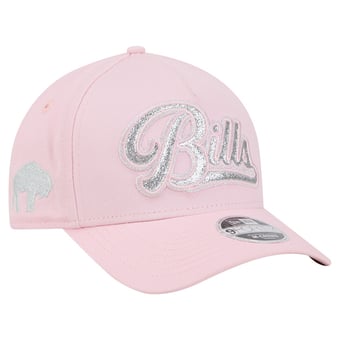 Girls' New Era Pink Buffalo Bills Throwback Glitz A-Frame 9FORTY Adjustable Hat