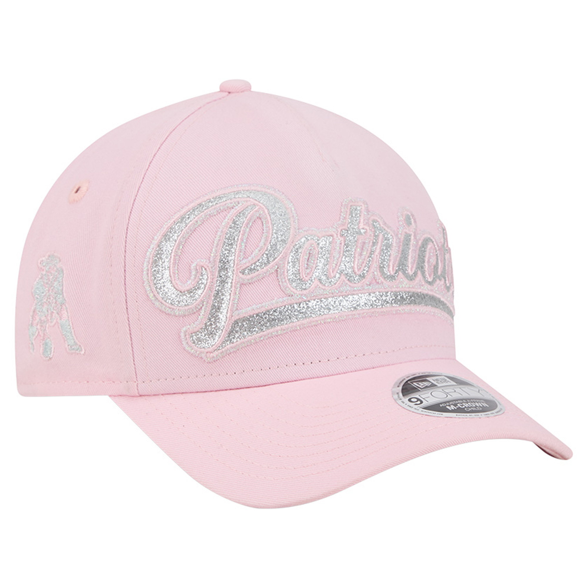 Girls' New Era Pink New England Patriots Throwback Glitz A-Frame 9FORTY Adjustable Hat
