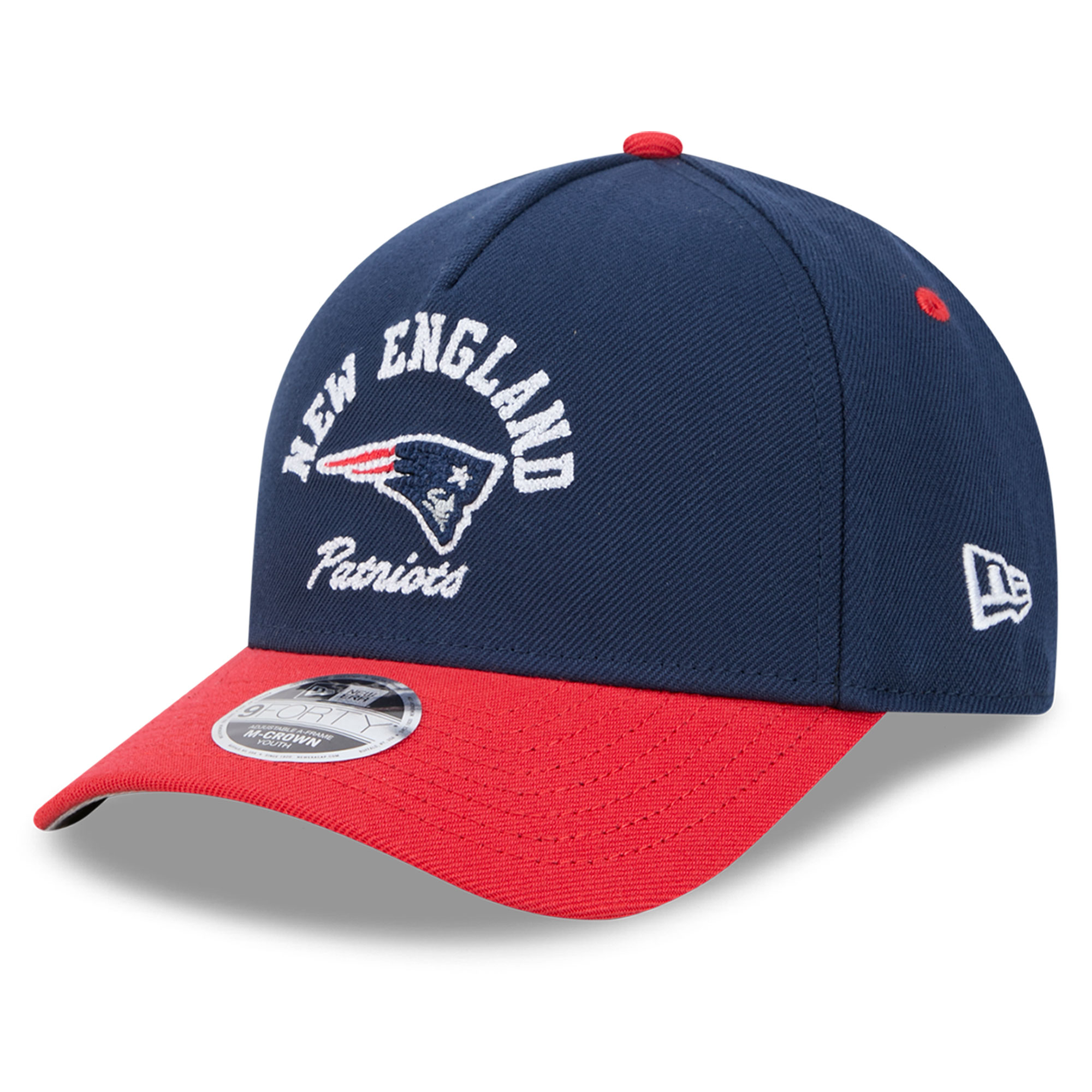 Preschool New Era Navy New England Patriots Arch 9FORTY A-Frame M-Crown Adjustable Hat