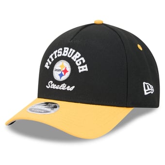 Preschool New Era Black Pittsburgh Steelers Arch 9FORTY A-Frame M-Crown Adjustable Hat