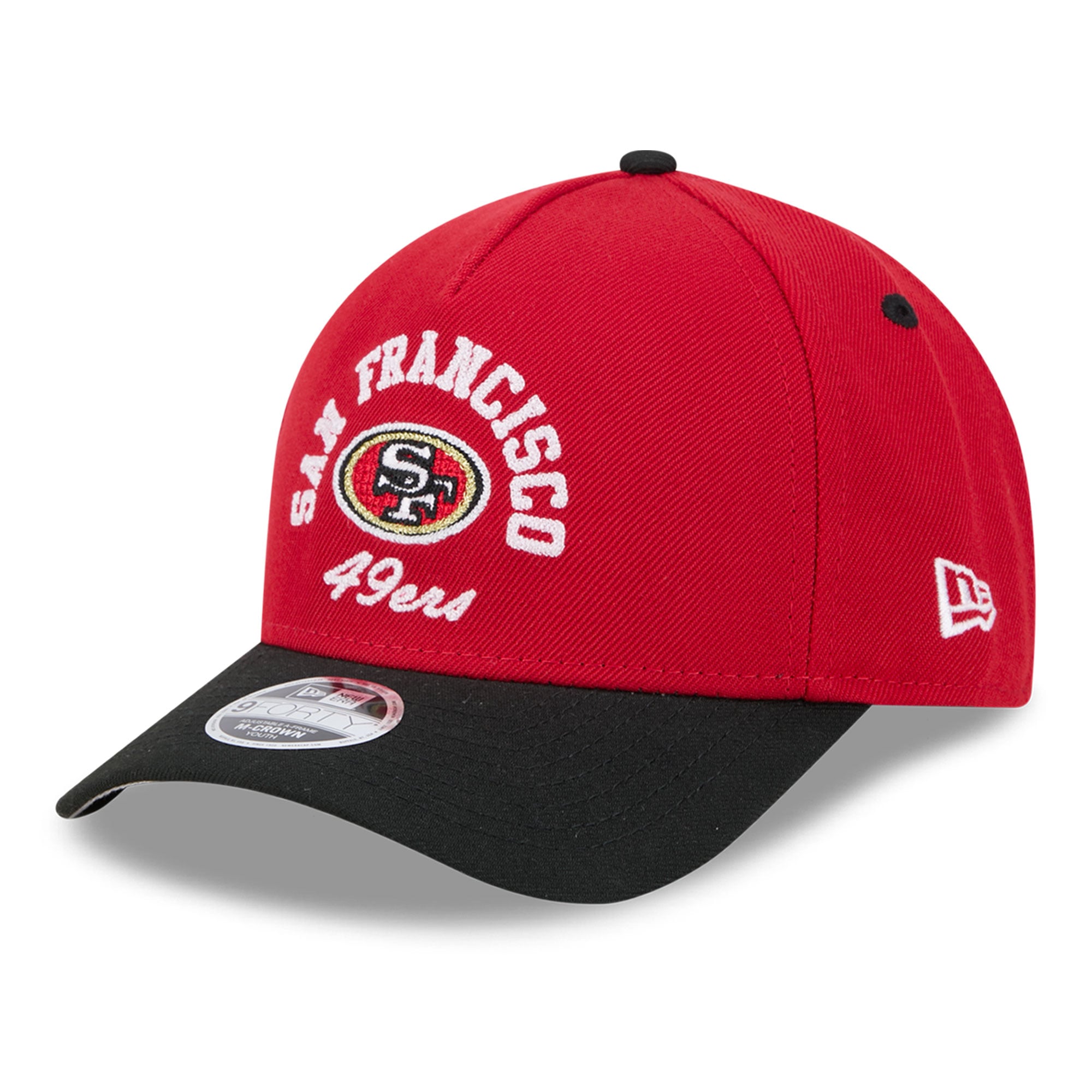 Preschool New Era Scarlet/Black San Francisco 49ers Arch 9FORTY A-Frame M-Crown Adjustable Hat