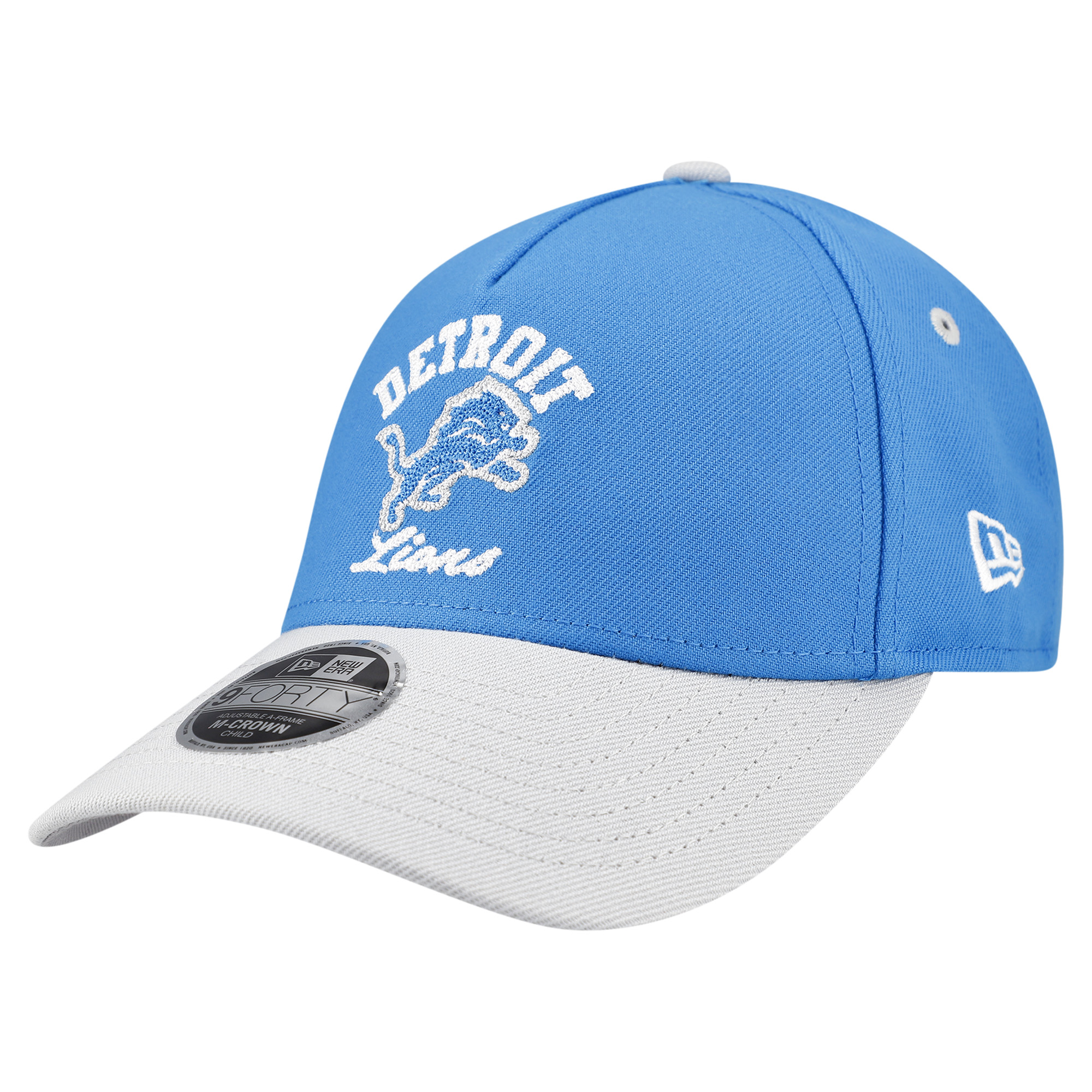 Preschool New Era Blue Detroit Lions Arch 9FORTY A-Frame M-Crown Adjustable Hat