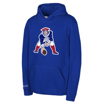 Youth Mitchell & Ness Royal New England Patriots Retro Logo Hoodie