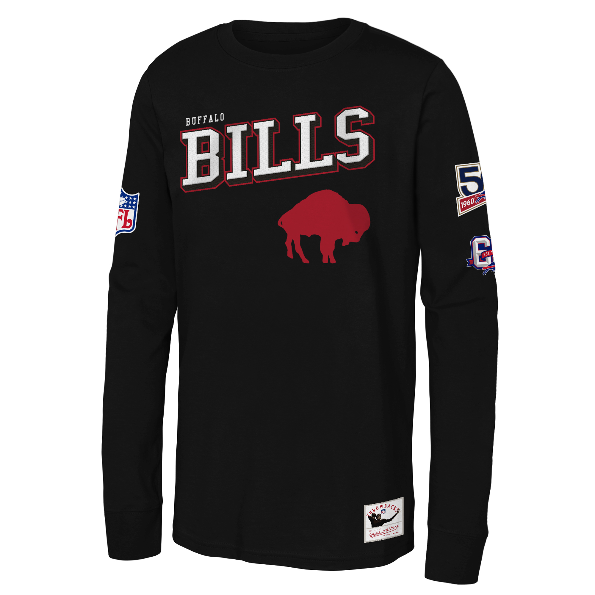Youth Mitchell & Ness Black Buffalo Bills Training Camp Long Sleeve T-Shirt