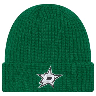 Men's New Era  Kelly Green Dallas Stars Waffle Cuffed Knit Hat