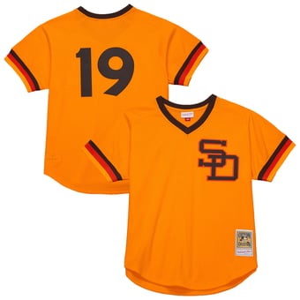 Men's Mitchell & Ness Tony Gwynn Gold San Diego Padres Big & Tall Cooperstown Mesh Batting Practice Jersey