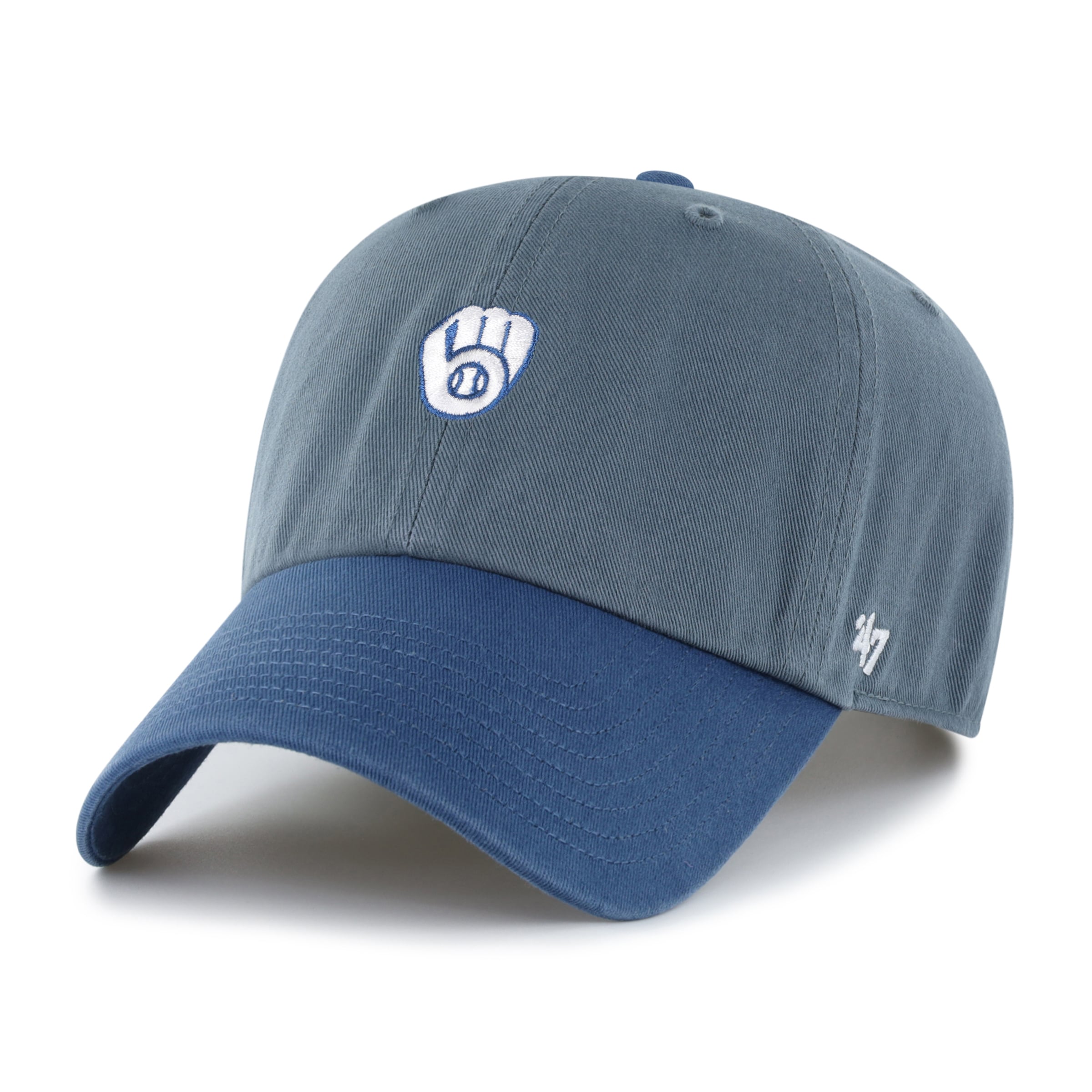 Men's '47 Charcoal/Navy Milwaukee Brewers Shades of Sport Clean Up Adjustable Hat